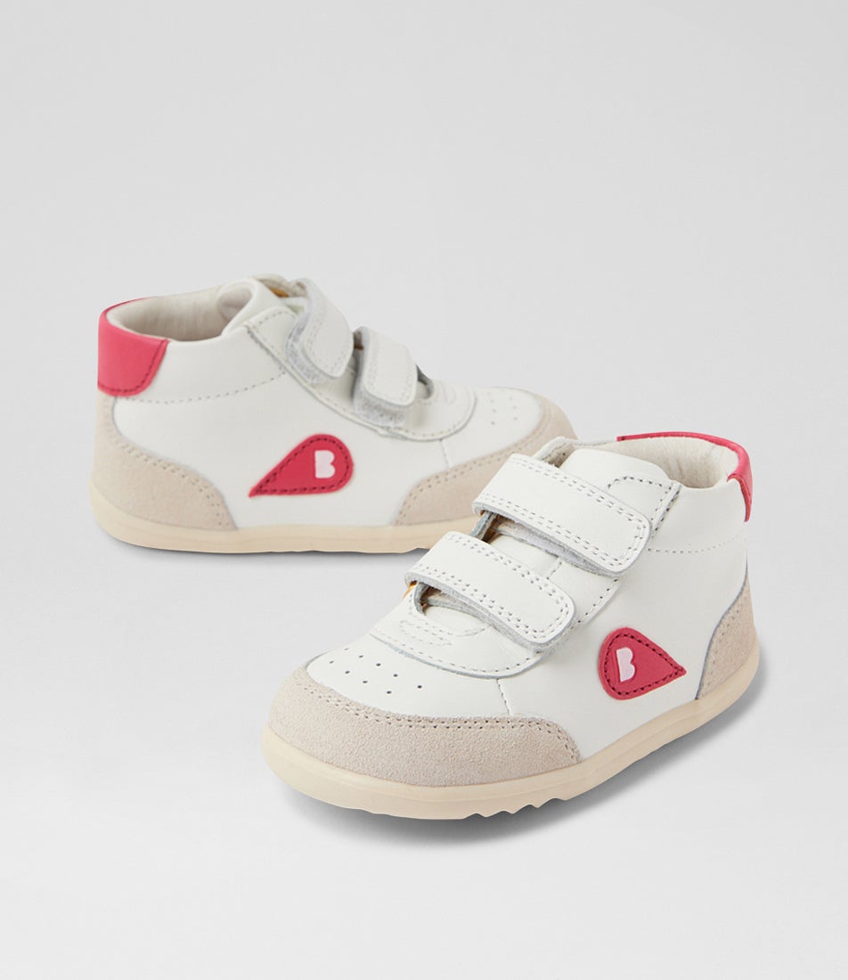 bobux Su Champ High Infant Chalk Radiant Raspberry Leather Ankle Boots