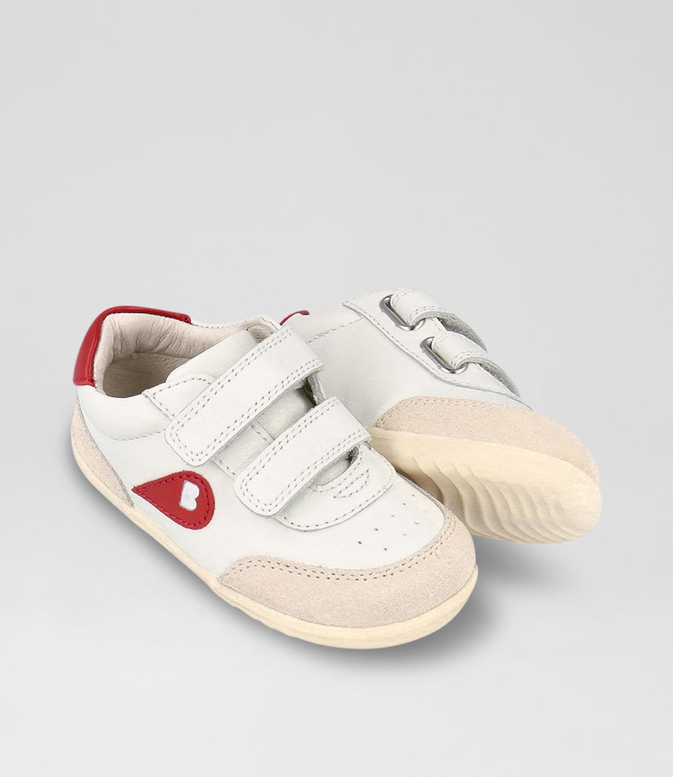 Bobux Su Champ Infant Chalk Radiant Red Leather Sneakers
