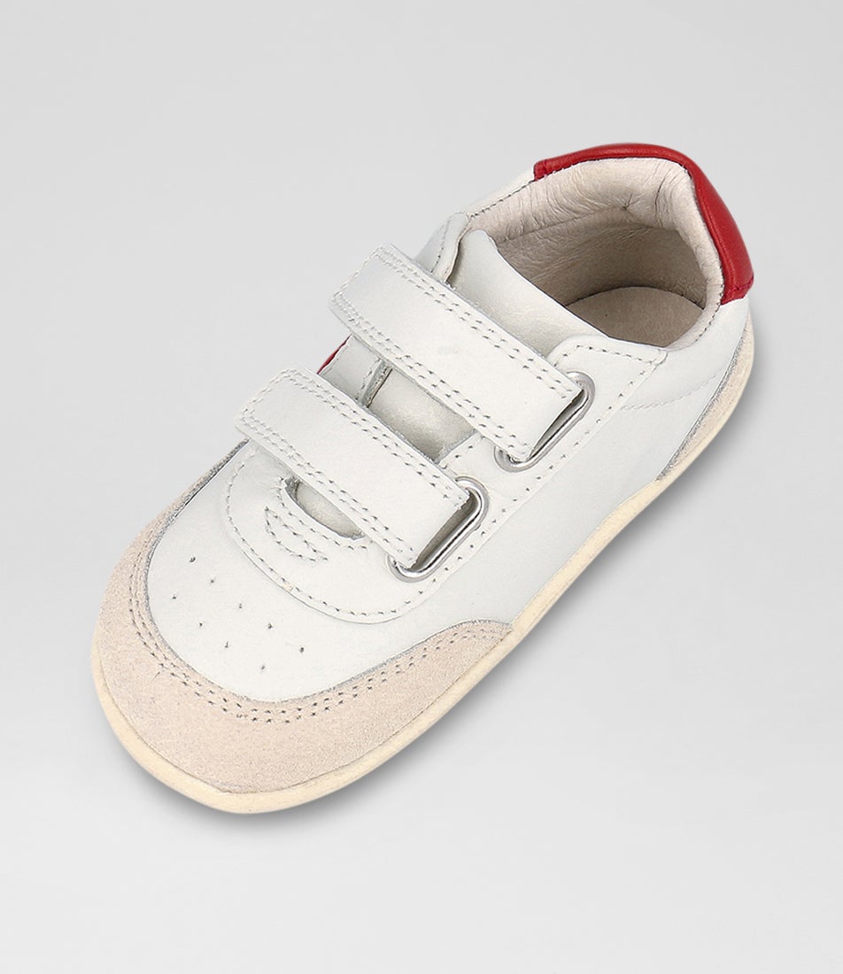 bobux Su Champ Infant Chalk Radiant Red Leather Sneakers