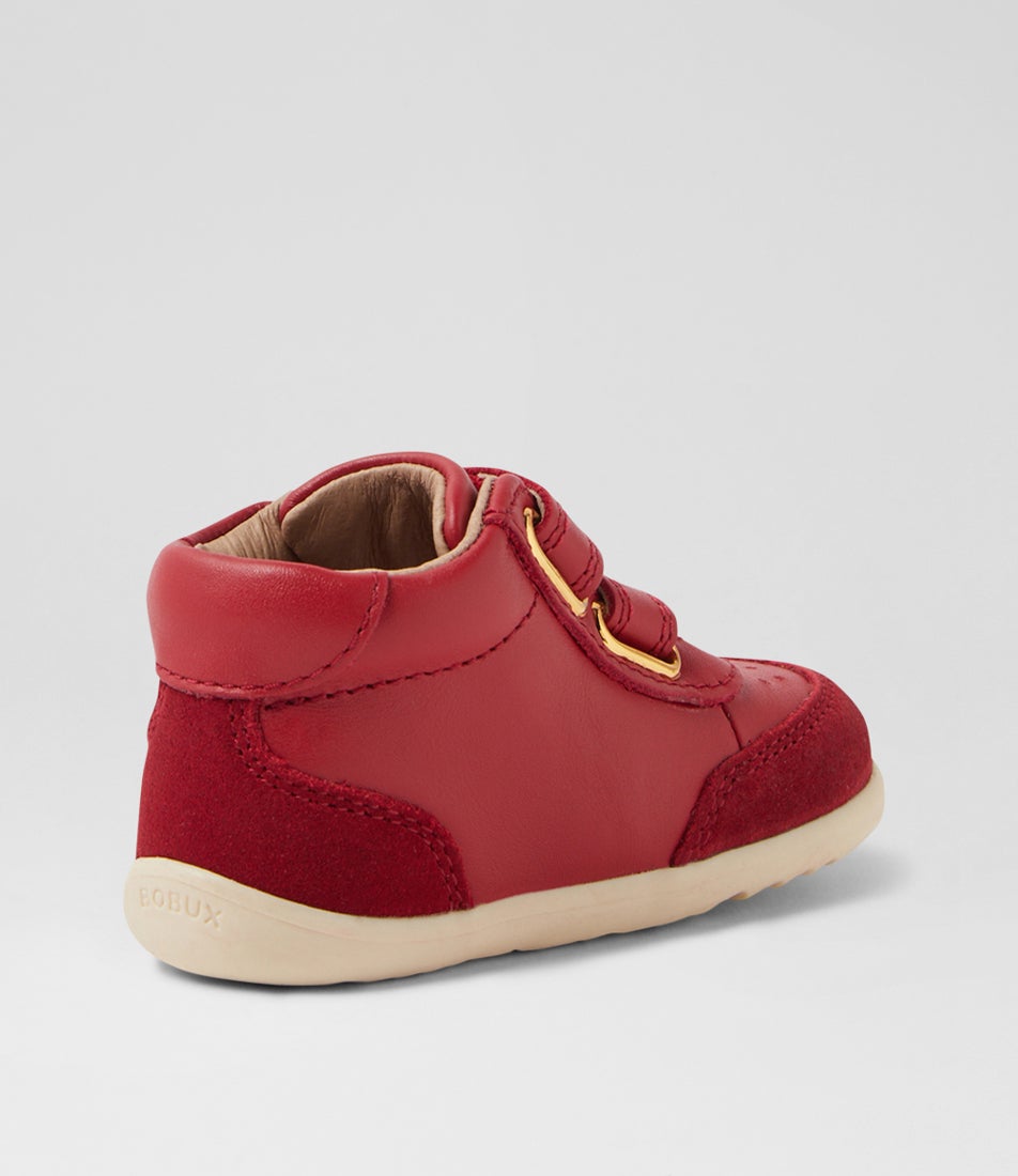 Bobux Su Champ Infant High Pompeian Red Leather Ankle Boots