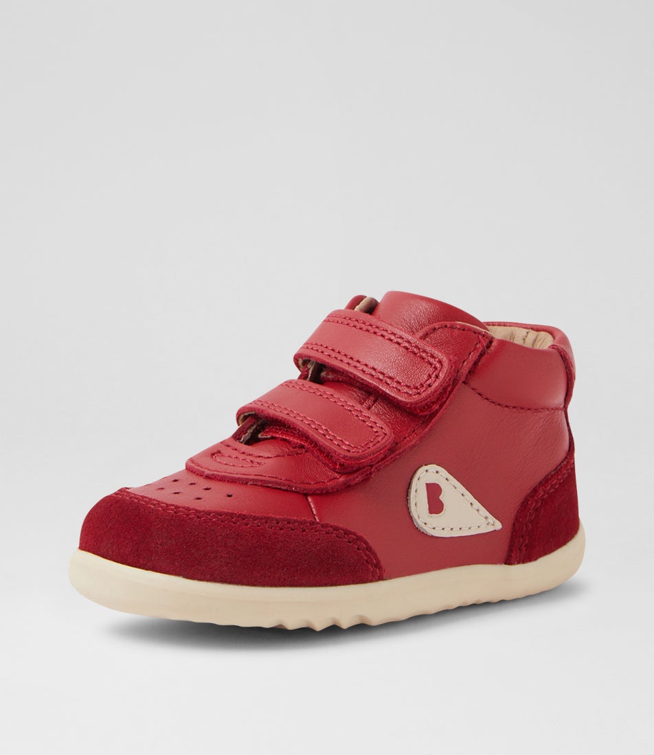 Bobux Su Champ Infant High Pompeian Red Leather Ankle Boots