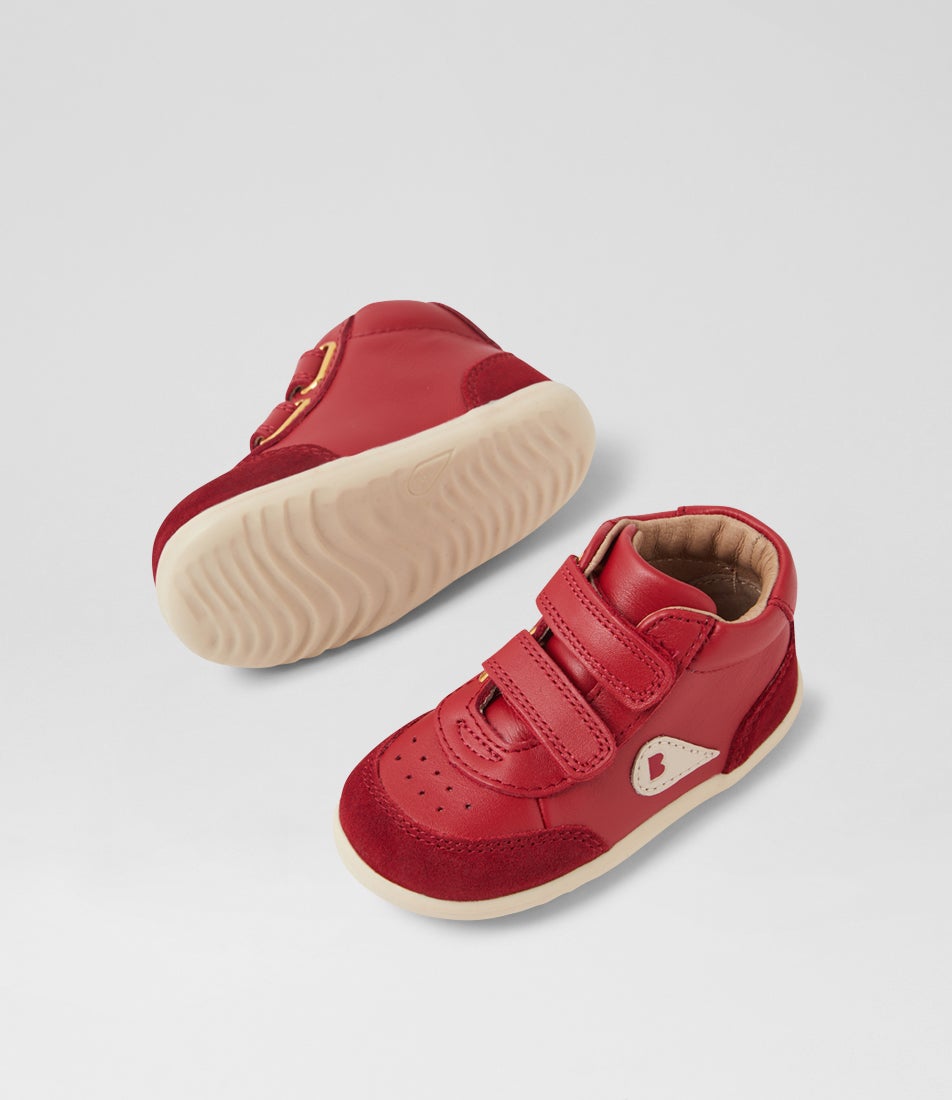 Bobux Su Champ Infant High Pompeian Red Leather Ankle Boots