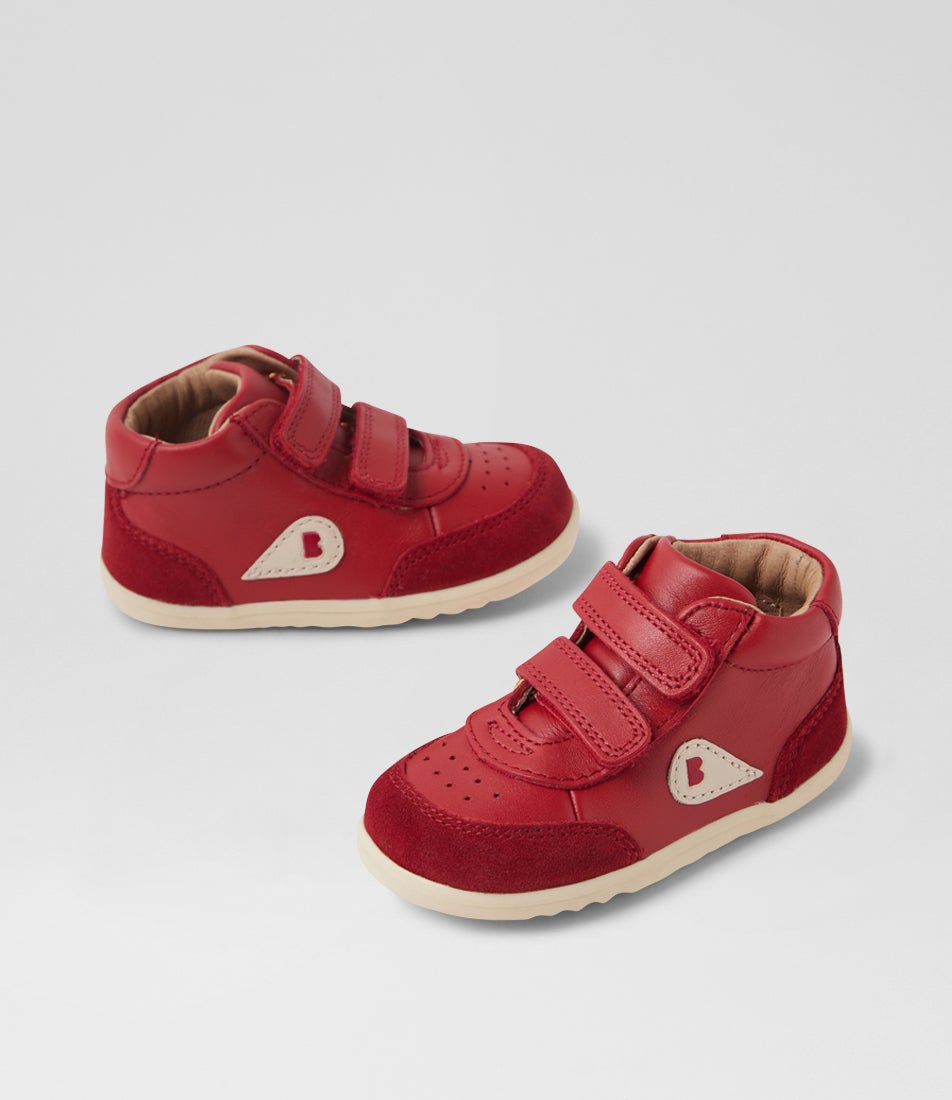 bobux Su Champ Infant High Pompeian Red Leather Ankle Boots