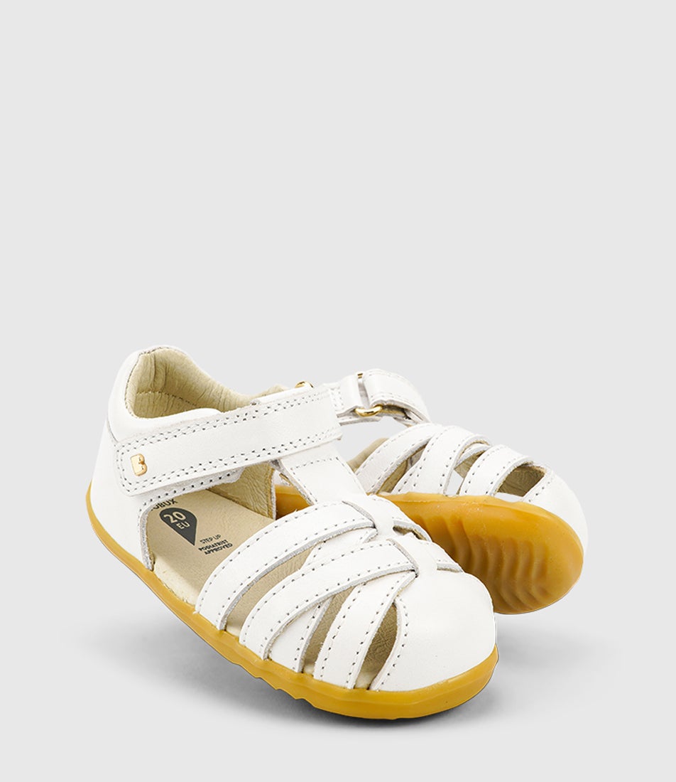 Bobux Su Cross Jump Infant White Leather Flat Shoes