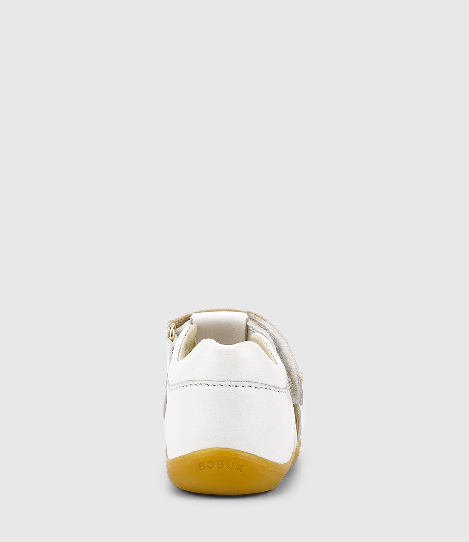 Bobux Su Cross Jump Infant White Leather Flat Shoes