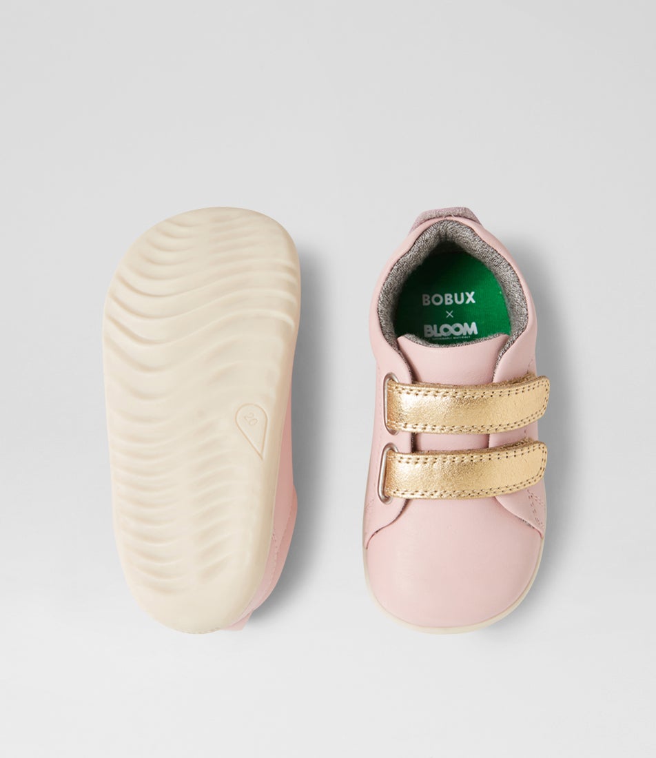 Bobux Su Grass Court Ballet Pink Leather Flat Shoes