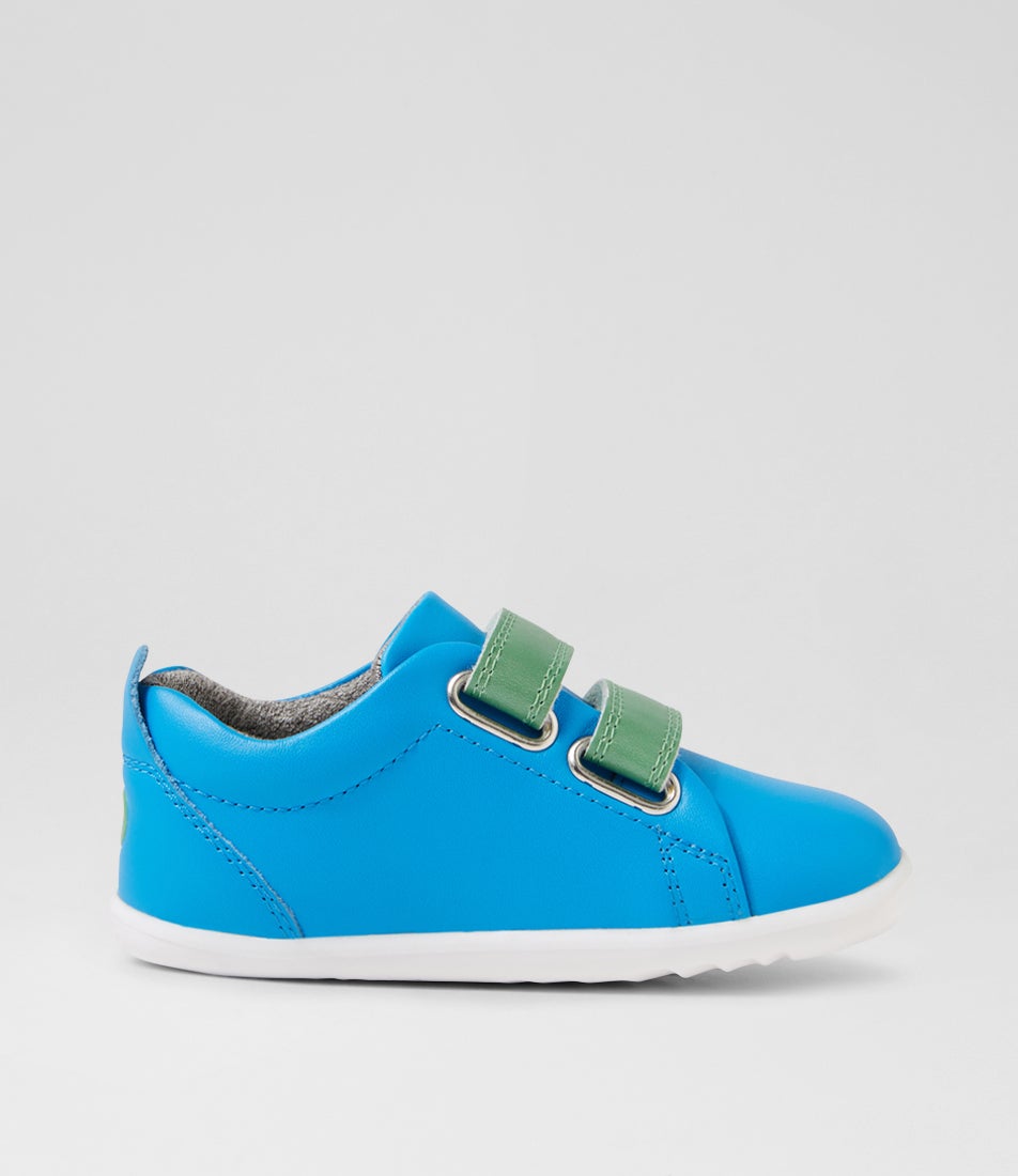 Bobux Su Grass Court Brilliant Blue Leather Flat Shoes