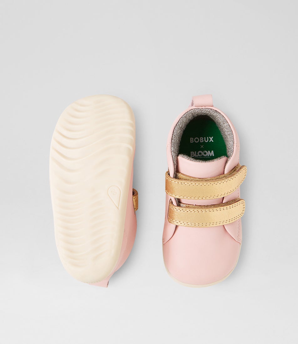 Bobux Su Grass Court High Infant Ballet Pink Leather Ankle Boots