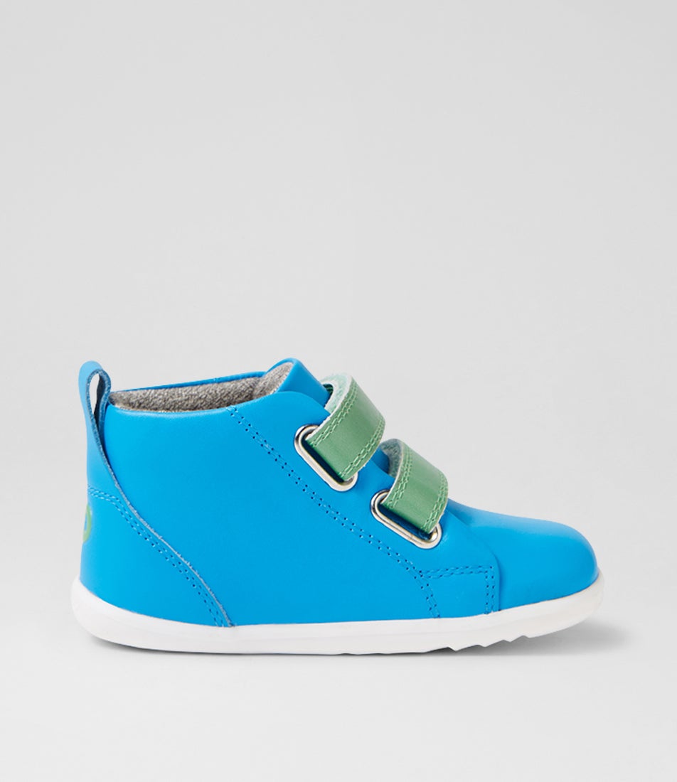 Bobux Su Grass Court High Infant Brilliant Blue Leather Ankle Boots