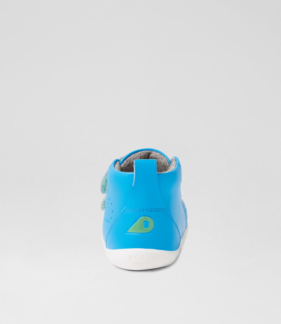 Bobux Su Grass Court High Infant Brilliant Blue Leather Ankle Boots