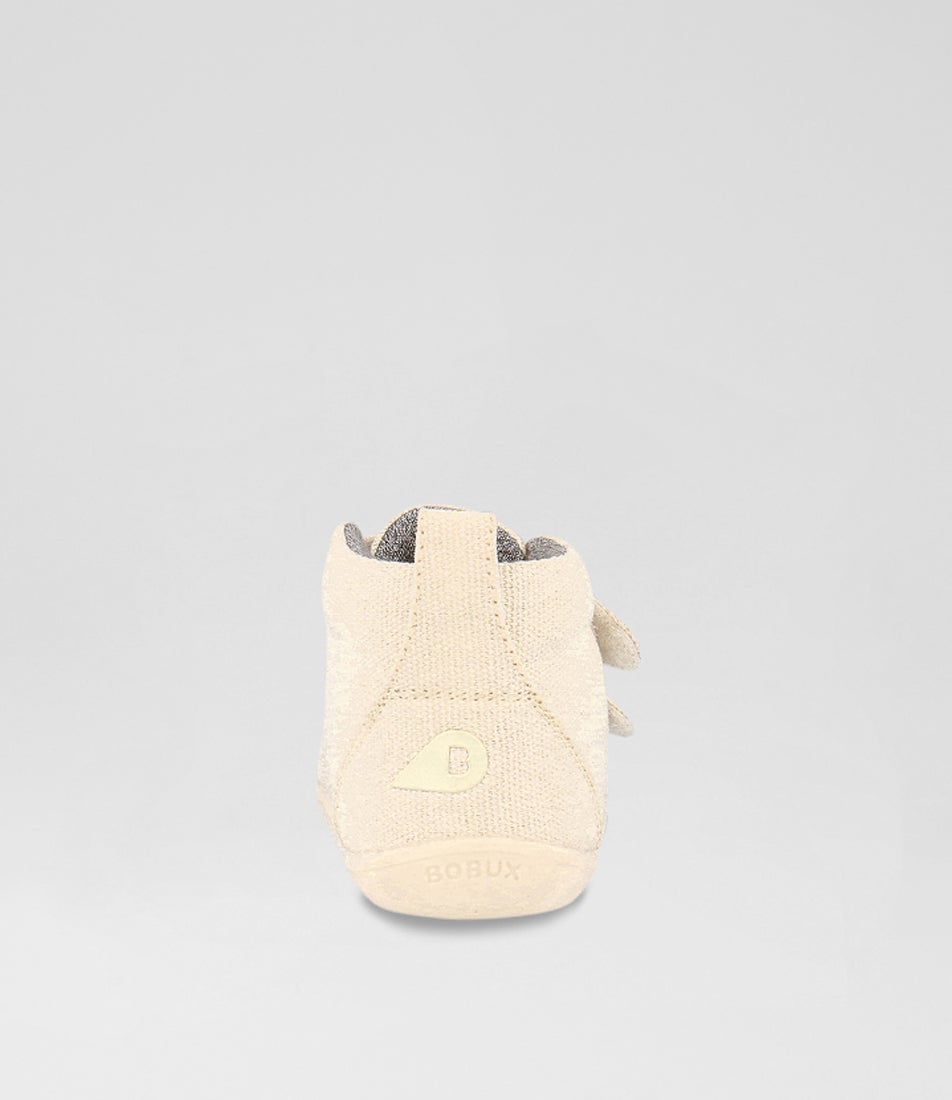 Bobux Su Grass Court High Infant Chalk Canvas Ankle Boots