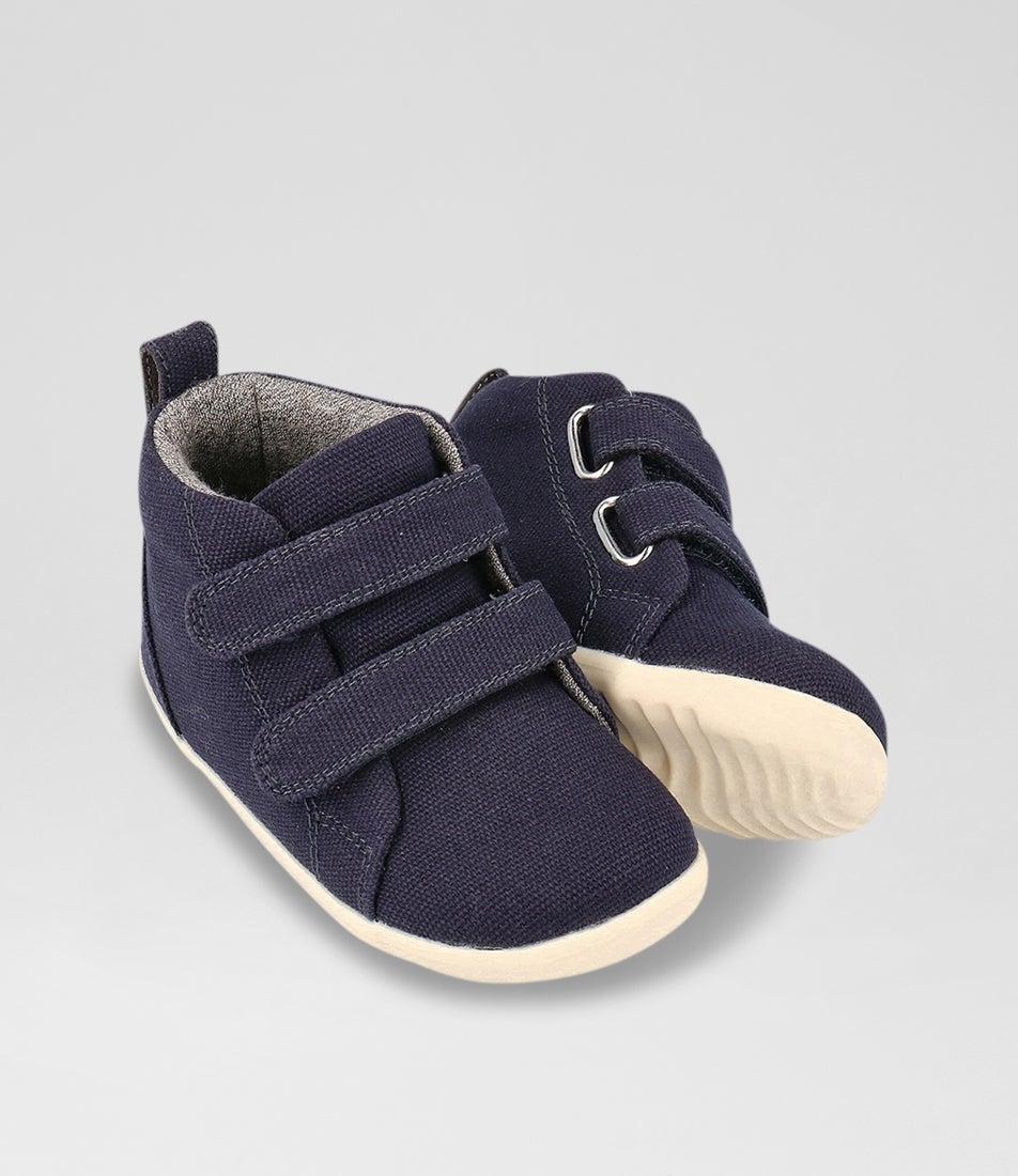 Bobux Su Grass Court High Infant Navy Canvas Ankle Boots