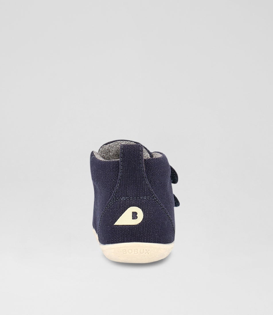 Bobux Su Grass Court High Infant Navy Canvas Ankle Boots