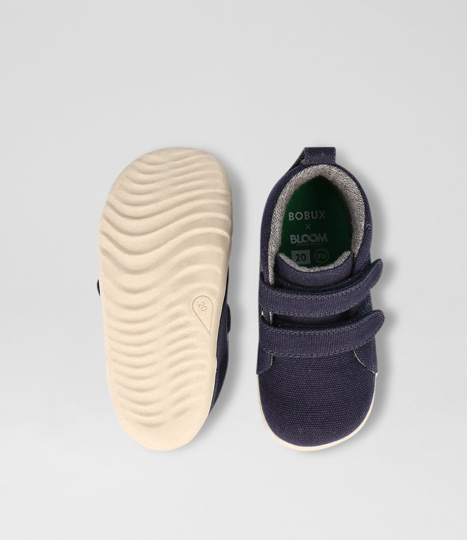 Bobux Su Grass Court High Infant Navy Canvas Ankle Boots