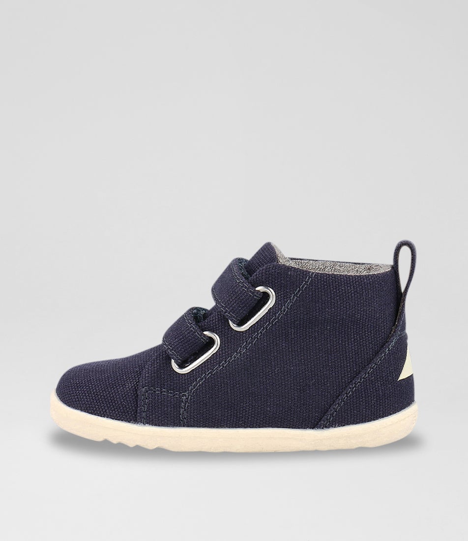 bobux Su Grass Court High Infant Navy Canvas Ankle Boots