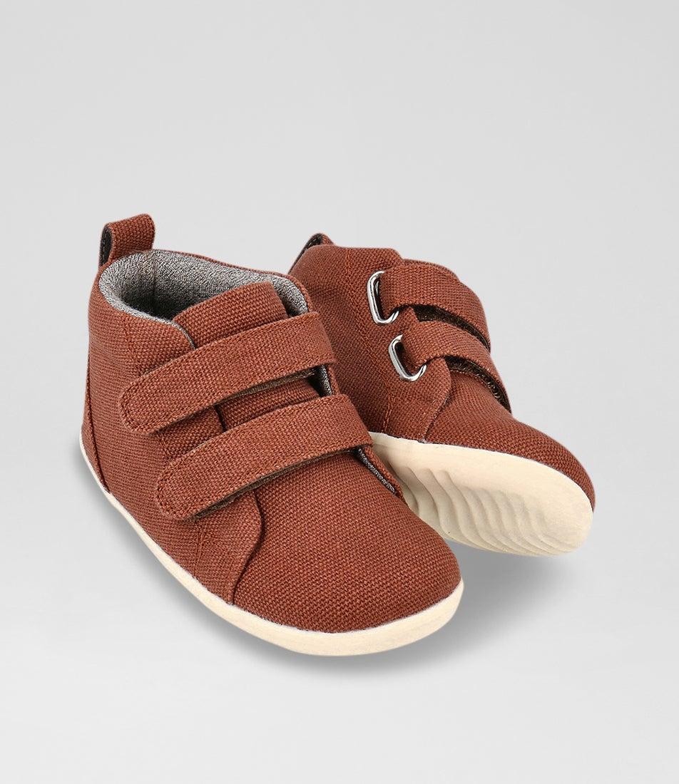 Bobux Su Grass Court High Infant Nutshell Canvas Ankle Boots