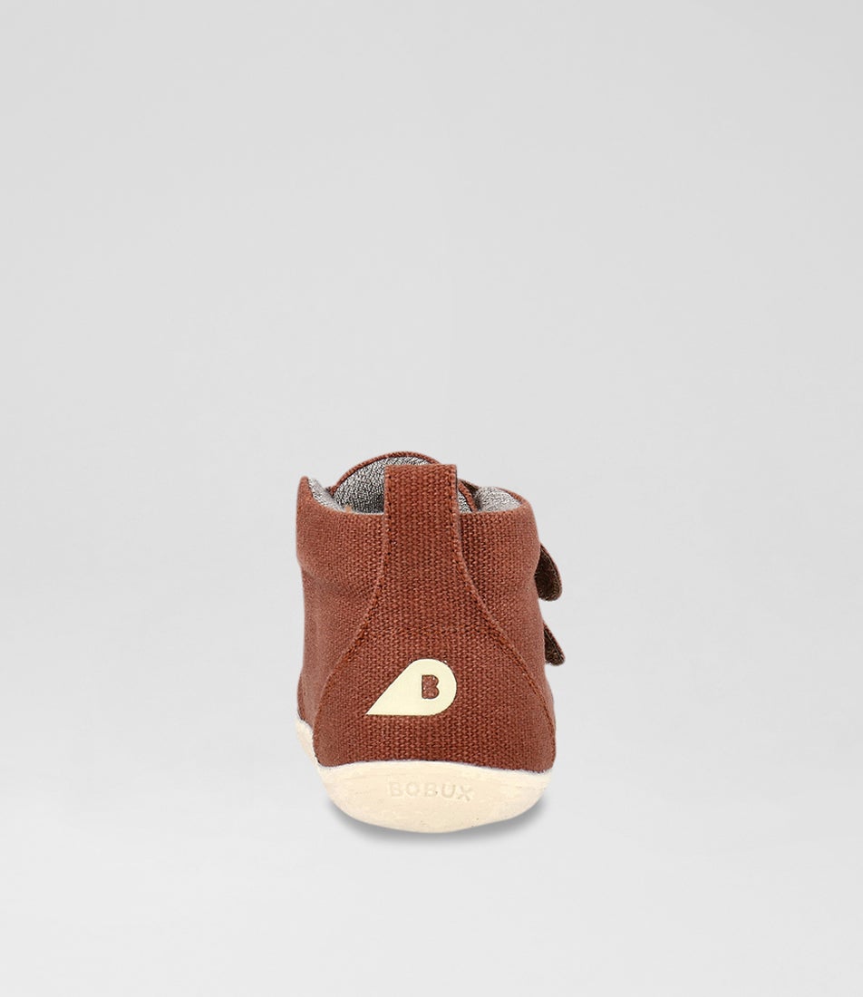 Bobux Su Grass Court High Infant Nutshell Canvas Ankle Boots