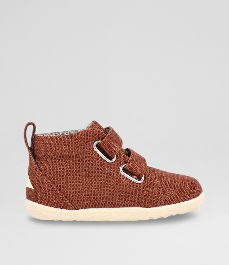 bobux Su Grass Court High Infant Nutshell Canvas Ankle Boots