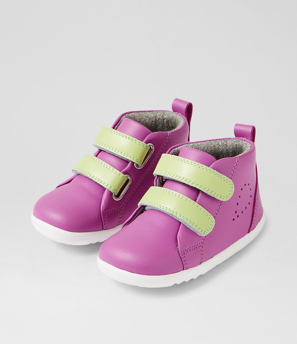 bobux Su Grass Court High Infant Orchid Leather Ankle Boots