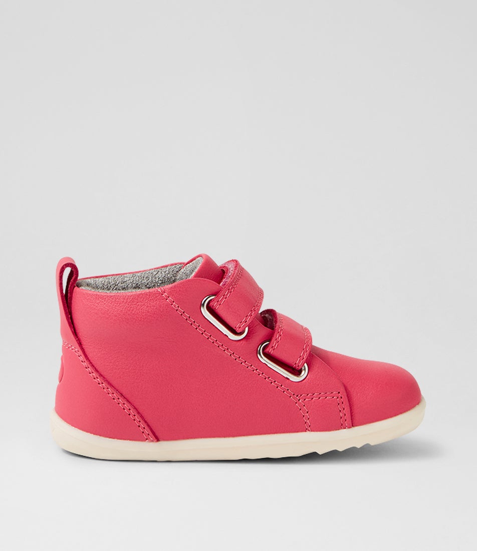 Bobux Su Grass Court High Infant Radiant Raspberry Leather Ankle Boots