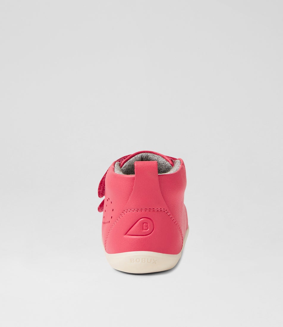 Bobux Su Grass Court High Infant Radiant Raspberry Leather Ankle Boots