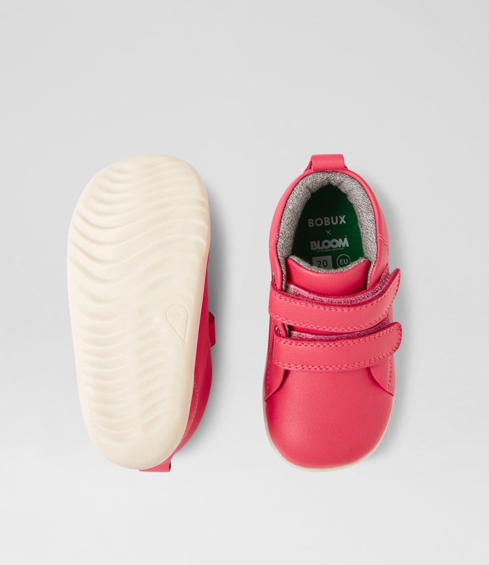 Bobux Su Grass Court High Infant Radiant Raspberry Leather Ankle Boots