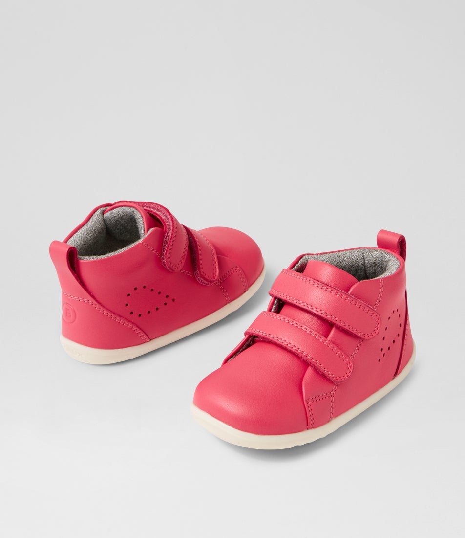bobux Su Grass Court High Infant Radiant Raspberry Leather Ankle Boots