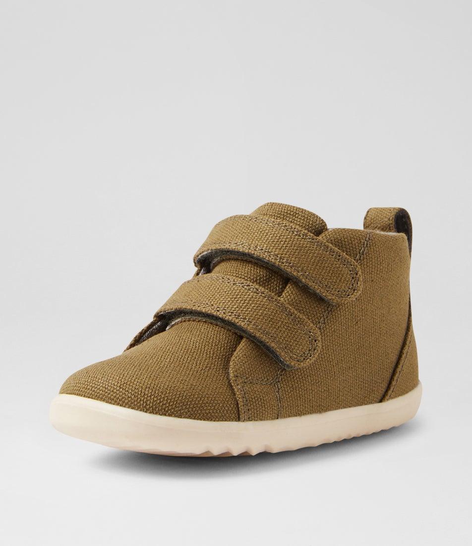 Bobux Su Grass Court High Infant Sea Kelp Canvas Ankle Boots