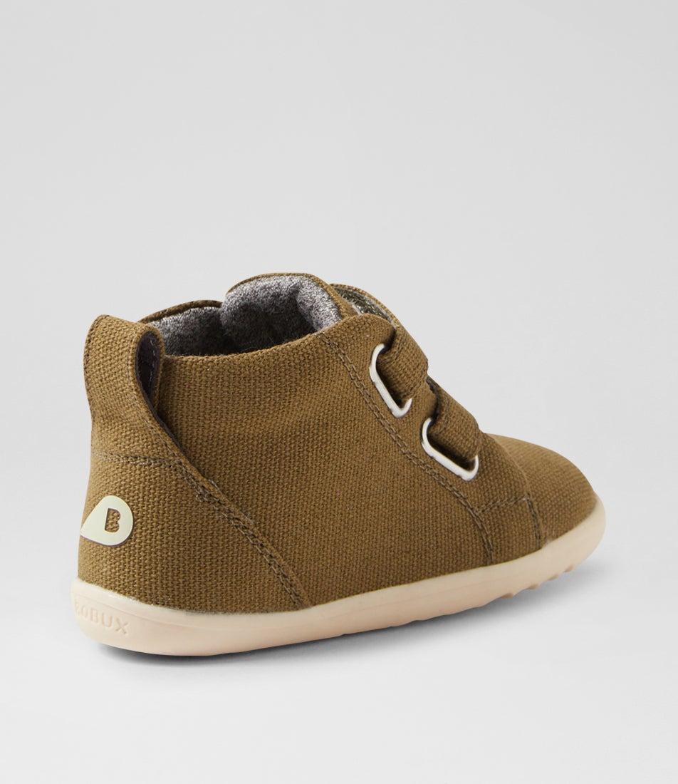 Bobux Su Grass Court High Infant Sea Kelp Canvas Ankle Boots