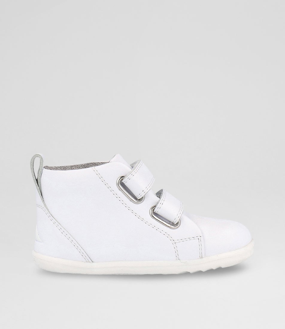 Bobux Su Grass Court High Optical White Leather Ankle Boots