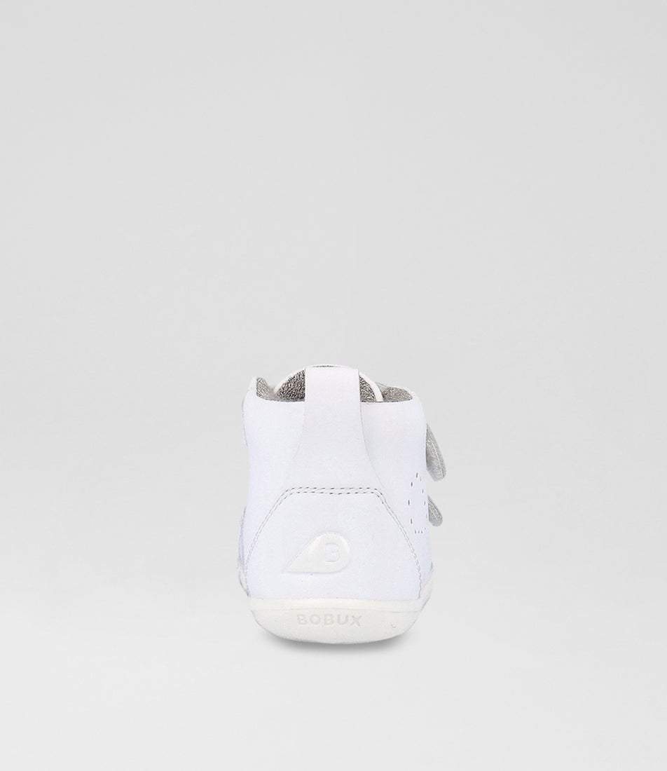 Bobux Su Grass Court High Optical White Leather Ankle Boots