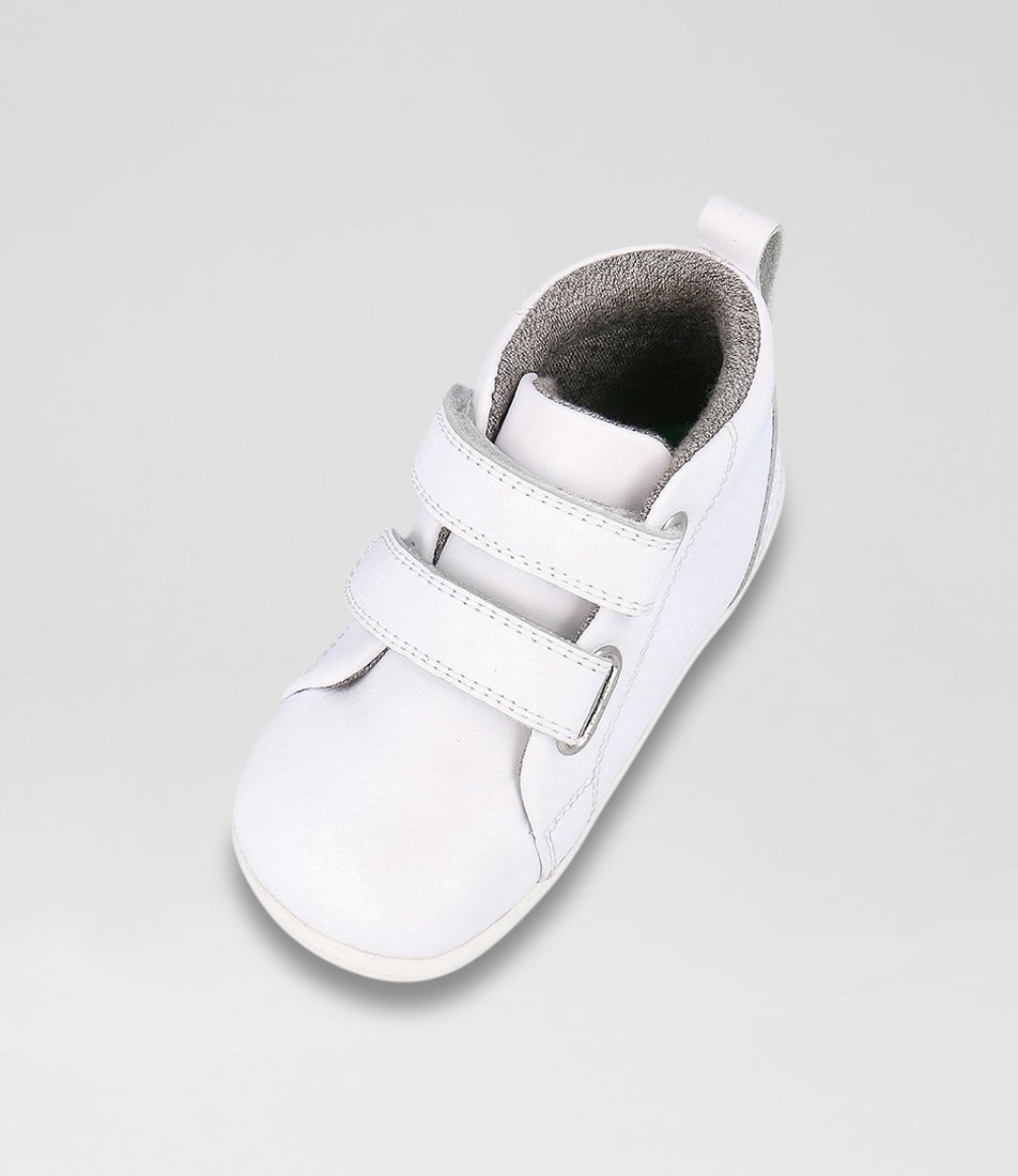 Bobux Su Grass Court High Optical White Leather Ankle Boots