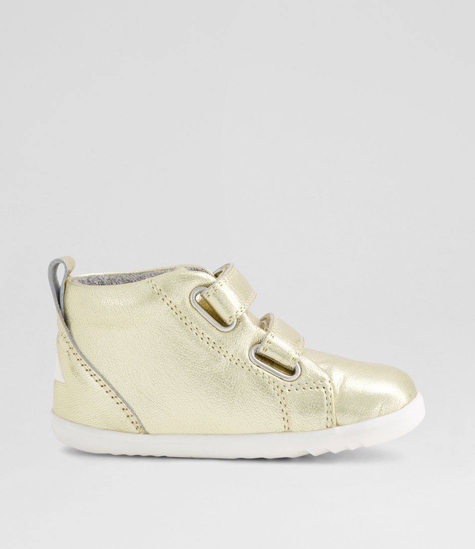 Bobux Su Grass Court High Pale Gold Leather Ankle Boots