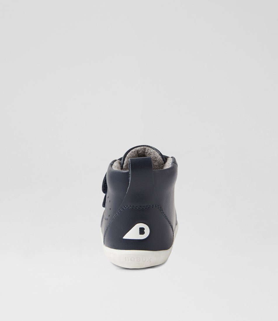 Bobux Su Grass Court High Pre Navy Leather Ankle Boots