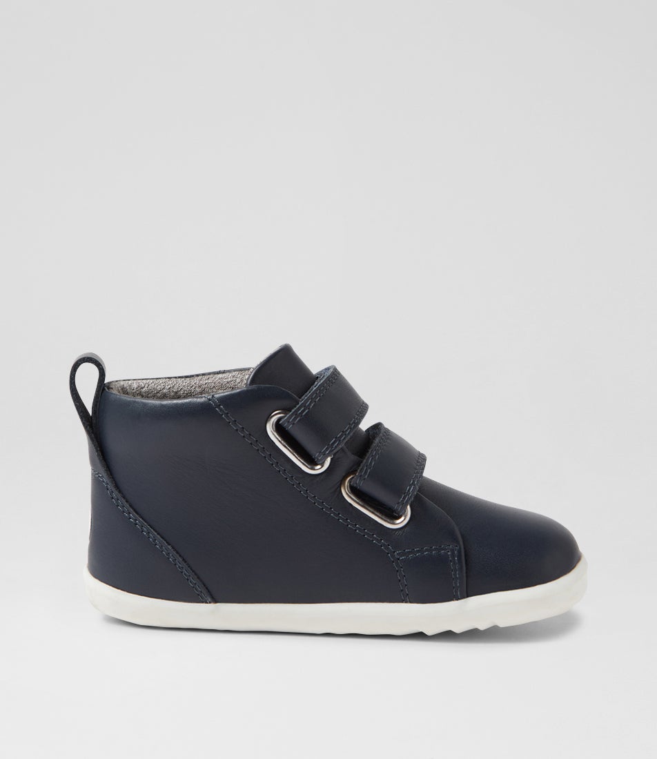 Bobux Su Grass Court High Pre Navy Leather Ankle Boots