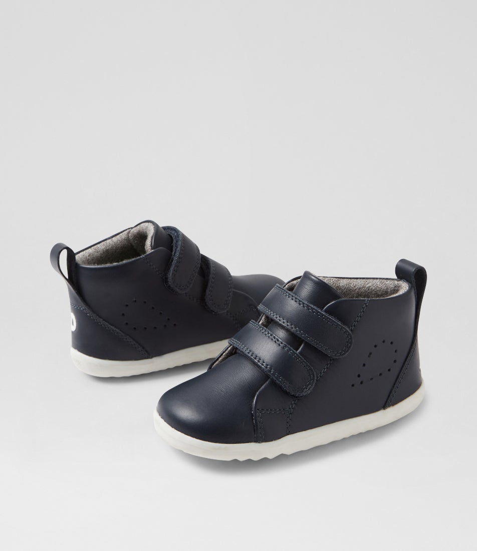 bobux Su Grass Court High Pre Navy Leather Ankle Boots