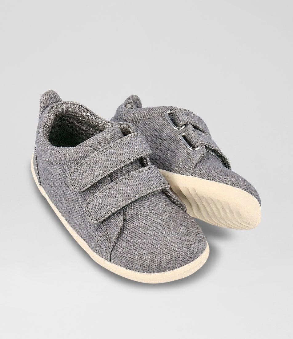 Bobux Su Grass Court Infant Circular Gray Canvas Sneakers