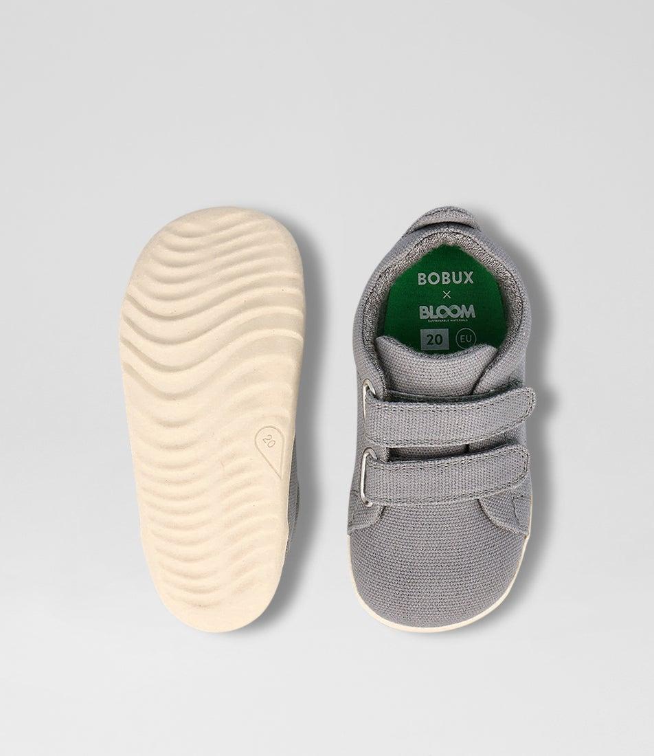 Bobux Su Grass Court Infant Circular Gray Canvas Sneakers