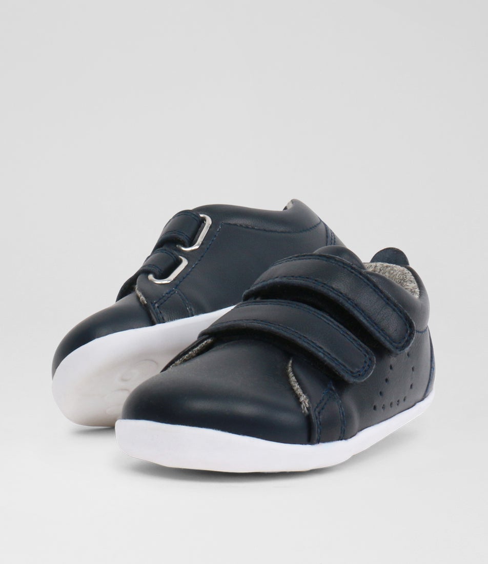 Bobux Su Grass Court Infant Navy Navy Leather Sneakers