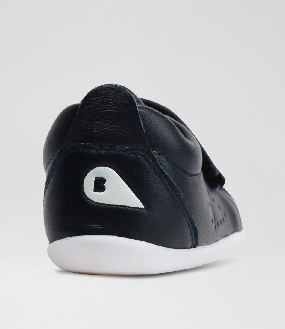 Bobux Su Grass Court Infant Navy Navy Leather Sneakers