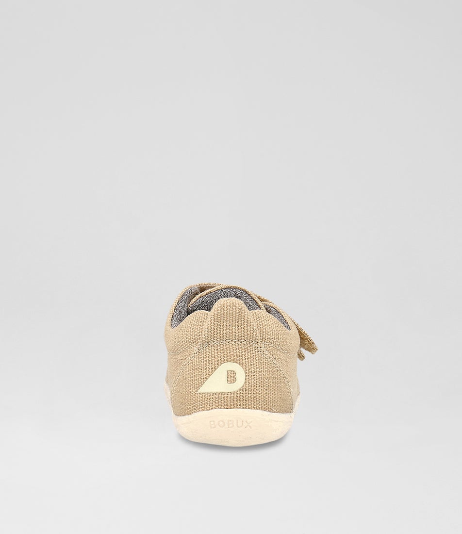 Bobux Su Grass Court Infant Oat Milk Canvas Sneakers