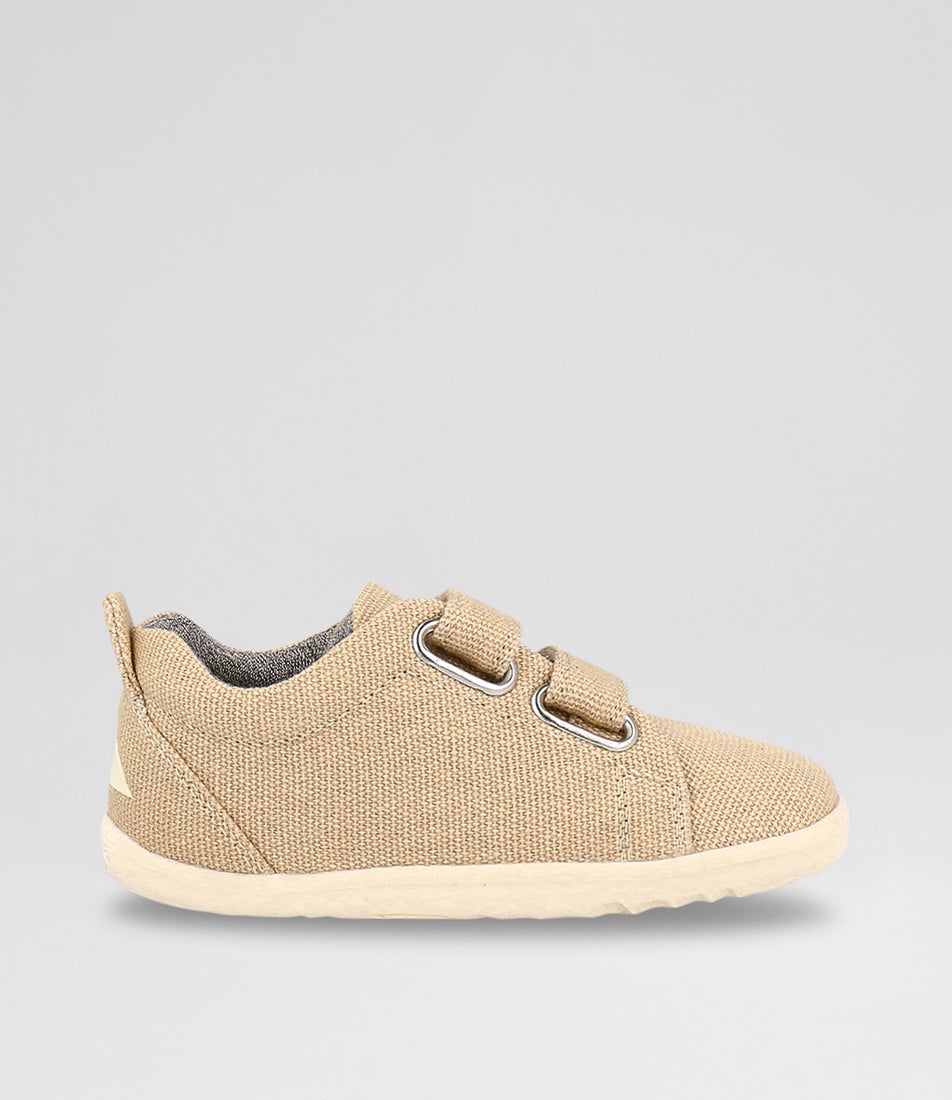 Bobux Su Grass Court Infant Oat Milk Canvas Sneakers