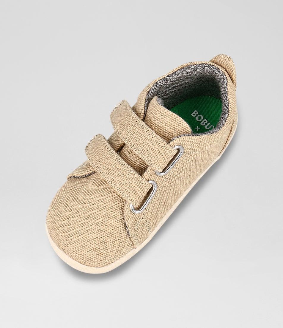 Bobux Su Grass Court Infant Oat Milk Canvas Sneakers