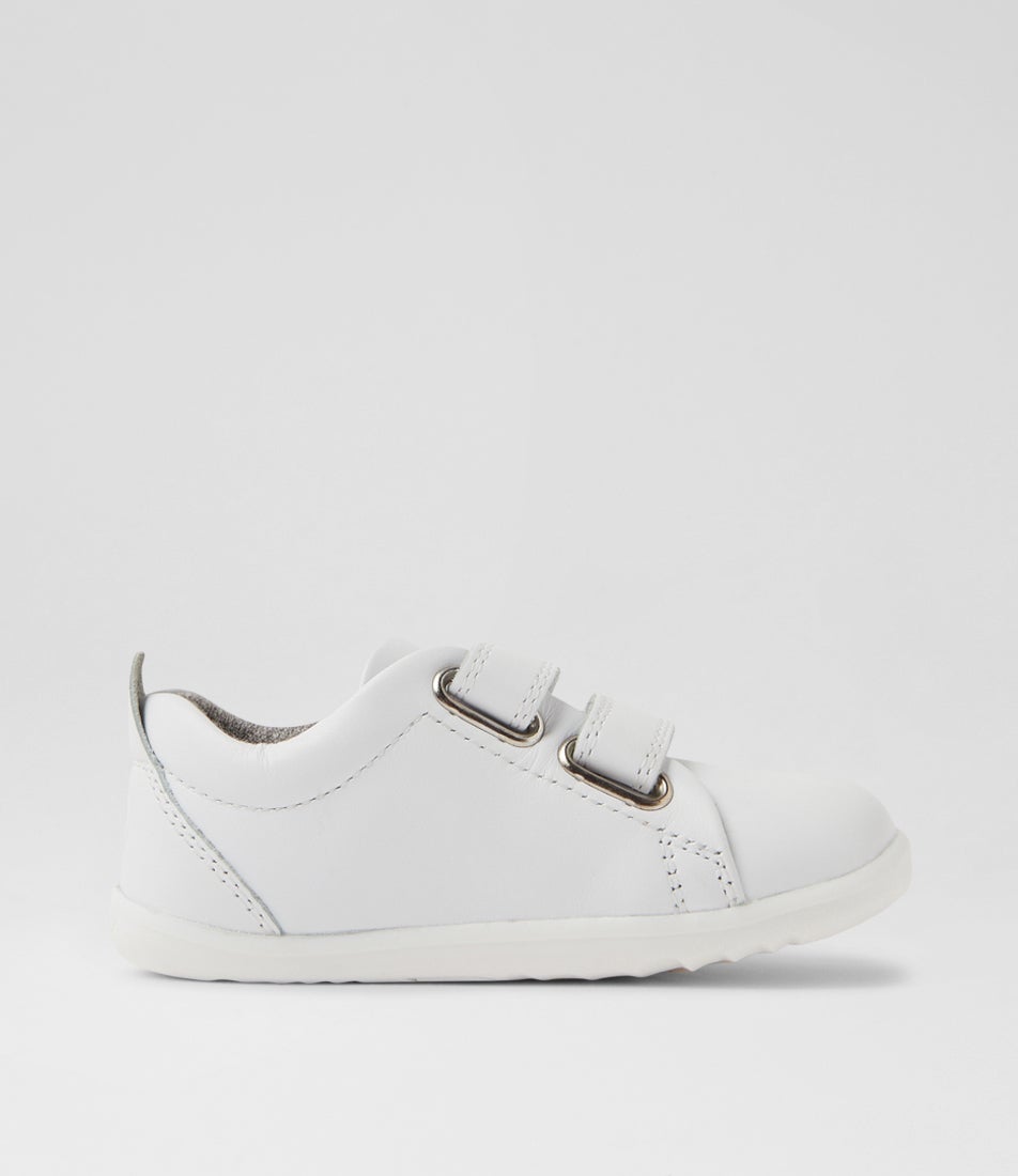 Bobux Su Grass Court Infant Optical White Leather Sneakers