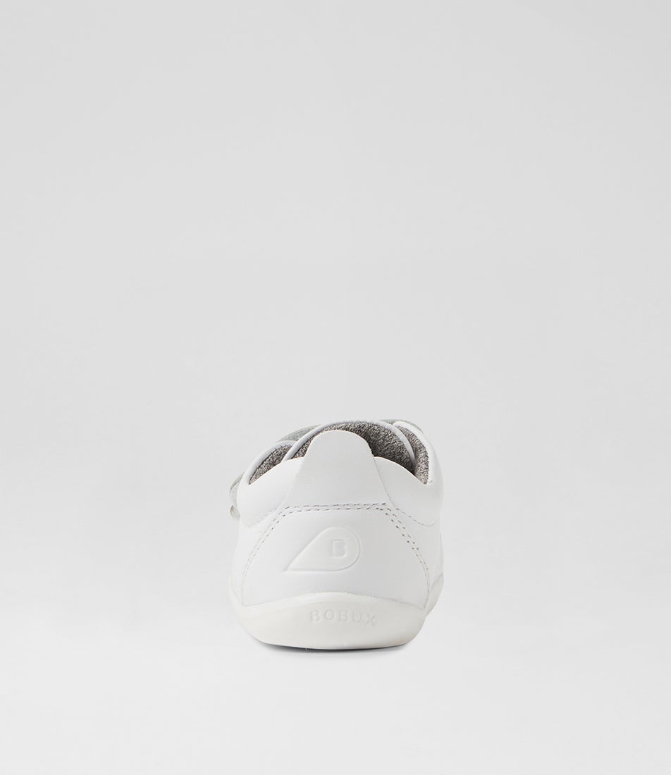 Bobux Su Grass Court Infant Optical White Leather Sneakers