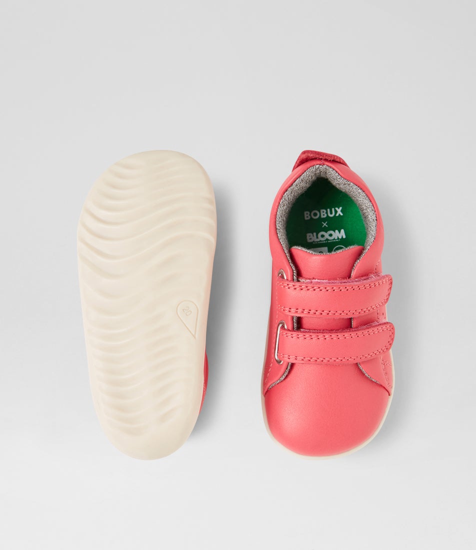Bobux Su Grass Court Infant Radiant Raspberry Leather Flat Shoes
