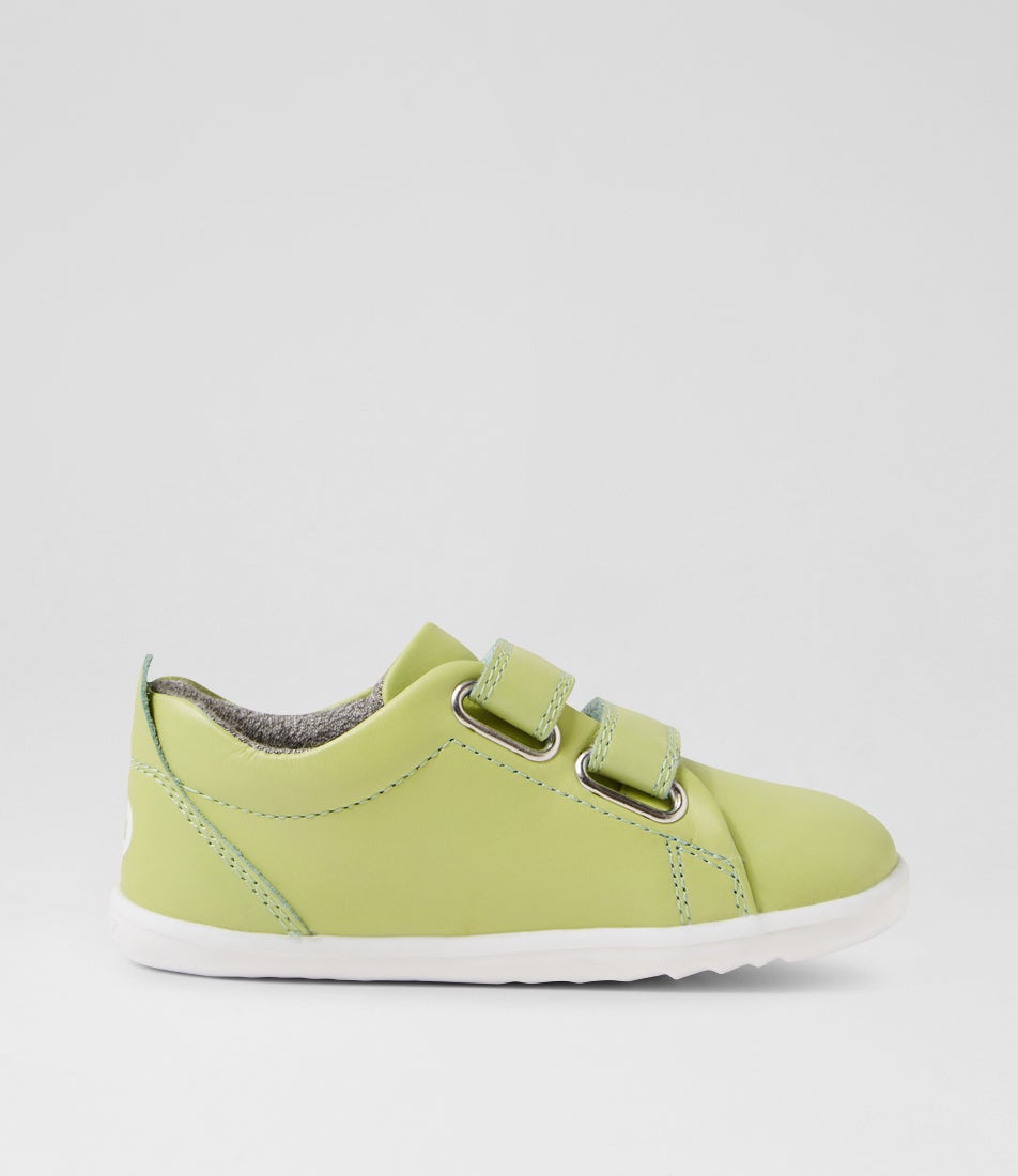 Bobux Su Grass Court Shadow Lime Leather Flat Shoes
