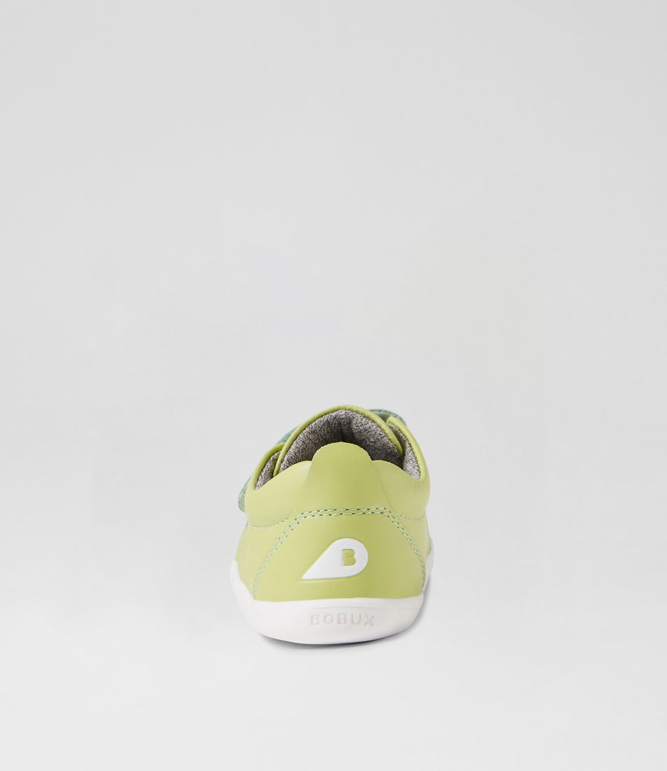 Bobux Su Grass Court Shadow Lime Leather Flat Shoes