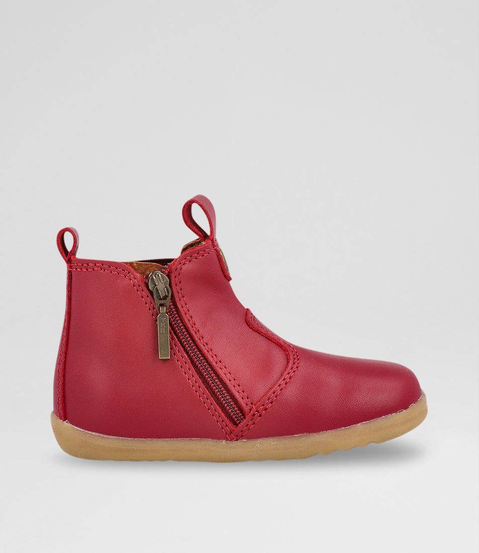 bobux Su Jodhpur Infant Cranberry Leather Chelsea Boots