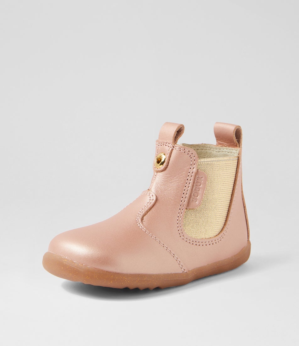 Bobux Su Jodhpur Infant Rose Gold Leather Chelsea Boots